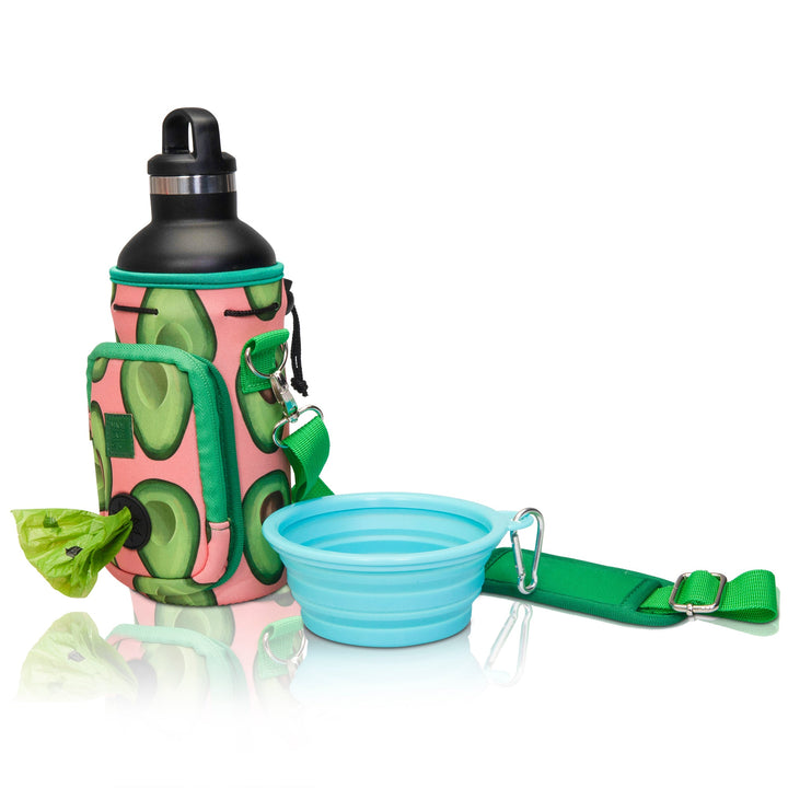 (V2 Model) Water Carrier with (DOG) Pocket and Optional Portable Collapsible Pet Bowl