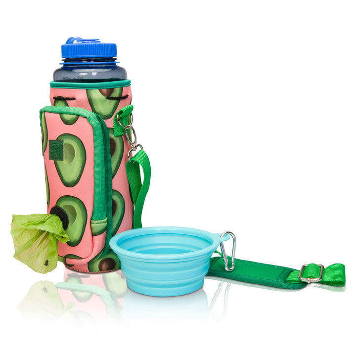 (V2 Model) Water Carrier with (DOG) Pocket and Optional Portable Collapsible Pet Bowl