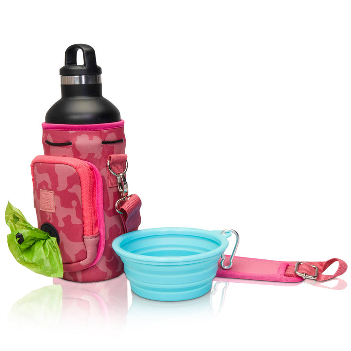 (V2 Model) Water Carrier with (DOG) Pocket and Optional Portable Collapsible Pet Bowl
