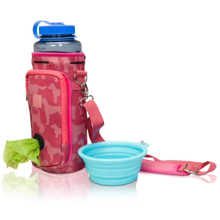 (V2 Model) Water Carrier with (DOG) Pocket and Optional Portable Collapsible Pet Bowl