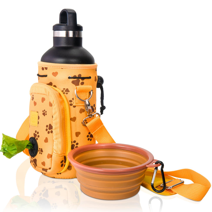 (V2 Model) Water Carrier with (DOG) Pocket and Optional Portable Collapsible Pet Bowl