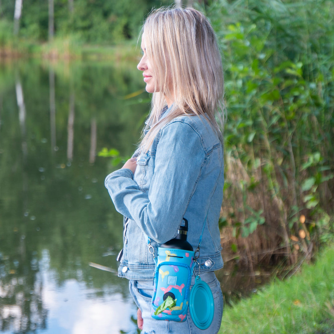 (V2 Model) Water Carrier with (DOG) Pocket and Optional Portable Collapsible Pet Bowl