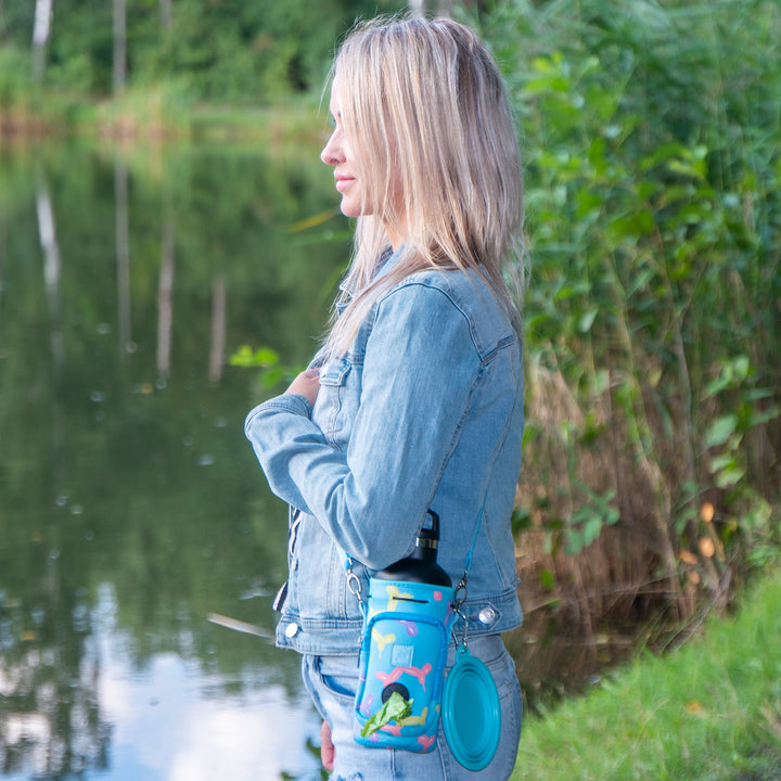 (V2 Model) Water Carrier with (DOG) Pocket and Optional Portable Collapsible Pet Bowl