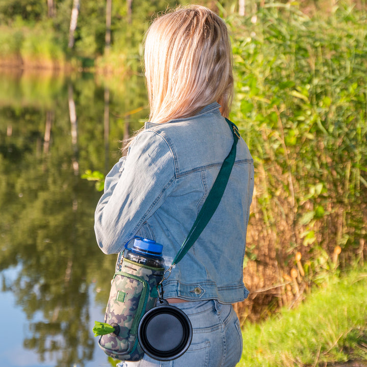 (V2 Model) Water Carrier with (DOG) Pocket and Optional Portable Collapsible Pet Bowl
