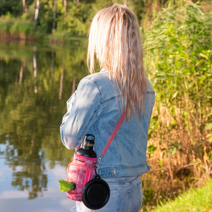 (V2 Model) Water Carrier with (DOG) Pocket and Optional Portable Collapsible Pet Bowl