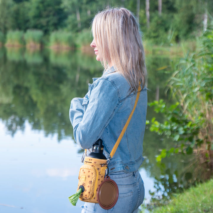 (V2 Model) Water Carrier with (DOG) Pocket and Optional Portable Collapsible Pet Bowl