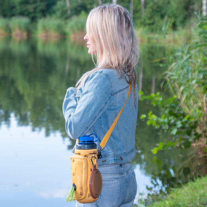 (V2 Model) Water Carrier with (DOG) Pocket and Optional Portable Collapsible Pet Bowl