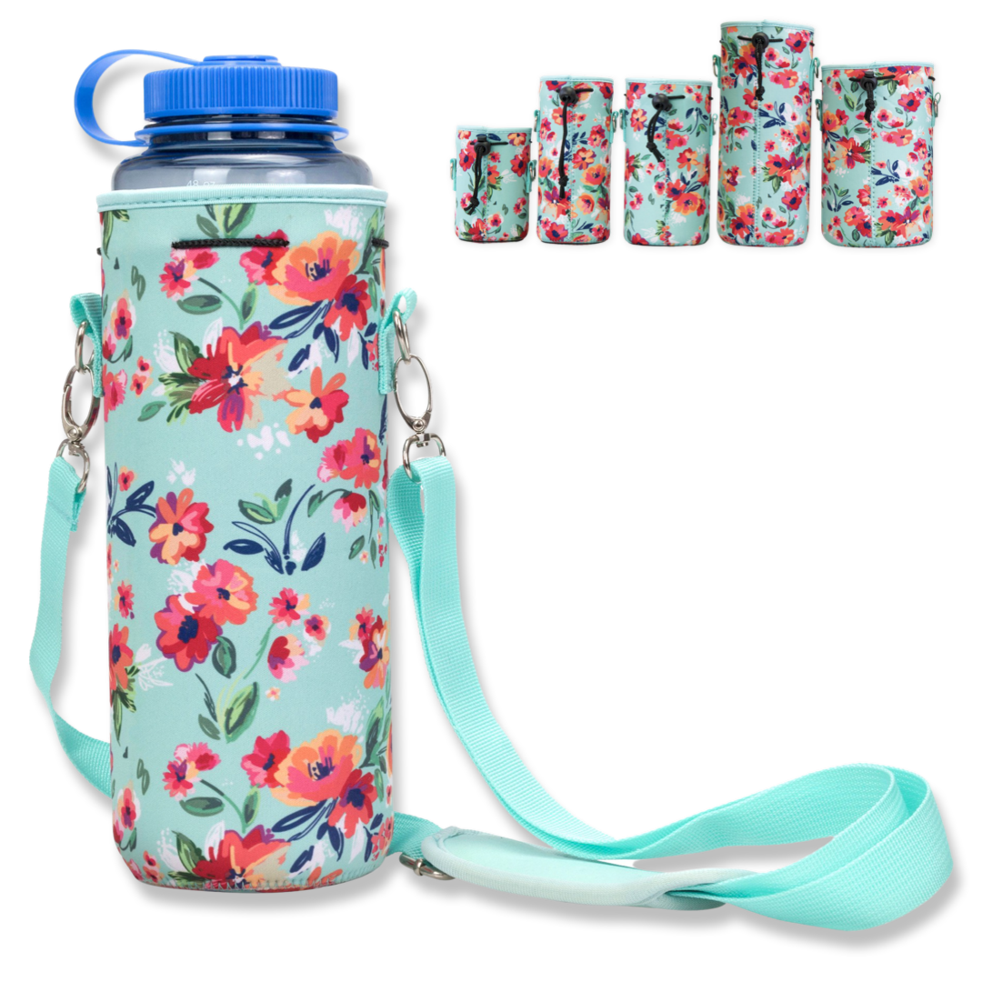 Made Easy Kit Water Bottle Carrier Neoprene Holder with Adjustable Padded Shoulder Strap