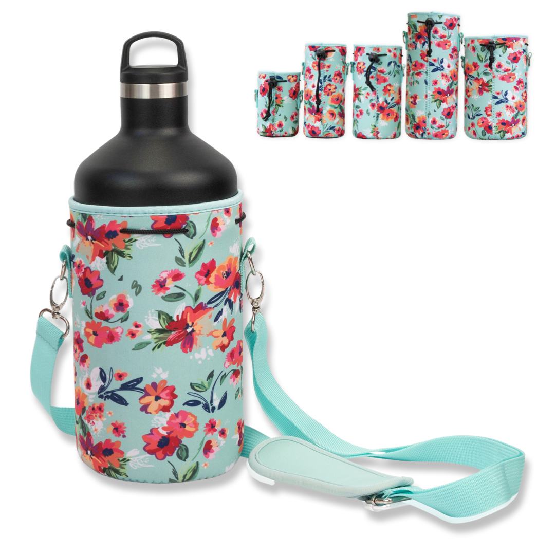 Made Easy Kit Water Bottle Carrier Neoprene Holder with Adjustable Padded Shoulder Strap