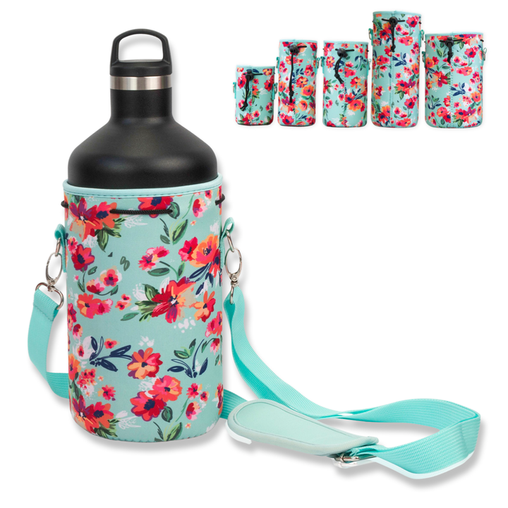Made Easy Kit Water Bottle Carrier Neoprene Holder with Adjustable Padded Shoulder Strap