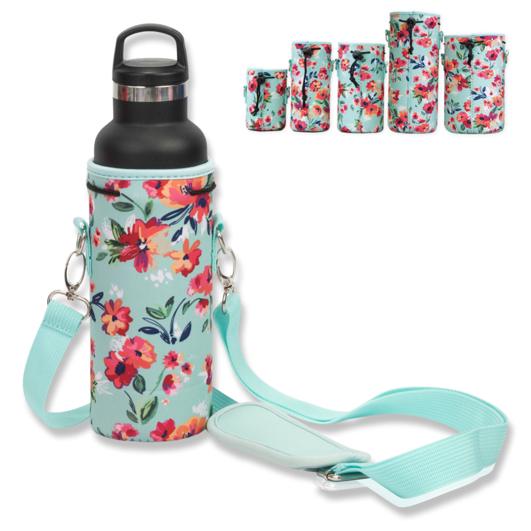 Made Easy Kit Water Bottle Carrier Neoprene Holder with Adjustable Padded Shoulder Strap