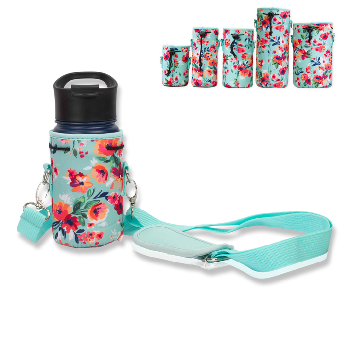 Made Easy Kit Water Bottle Carrier Neoprene Holder with Adjustable Padded Shoulder Strap