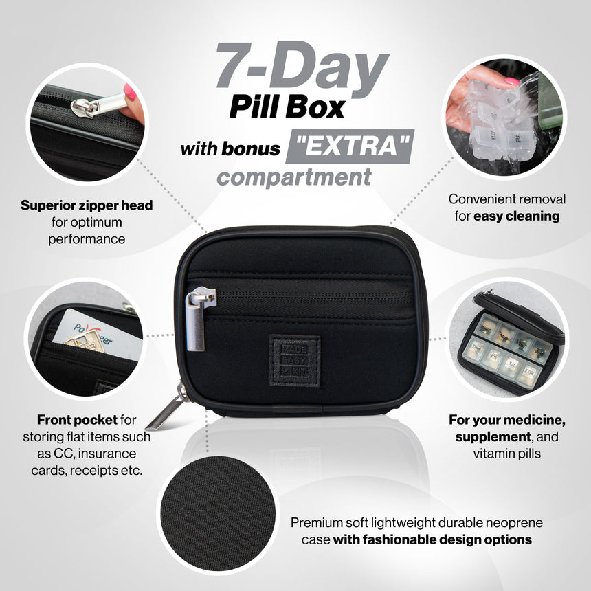 Made Easy Kit Pill Case - Weekly Medicine Organizer with Removable  Seven-Day Vitamin & Supplement Box 