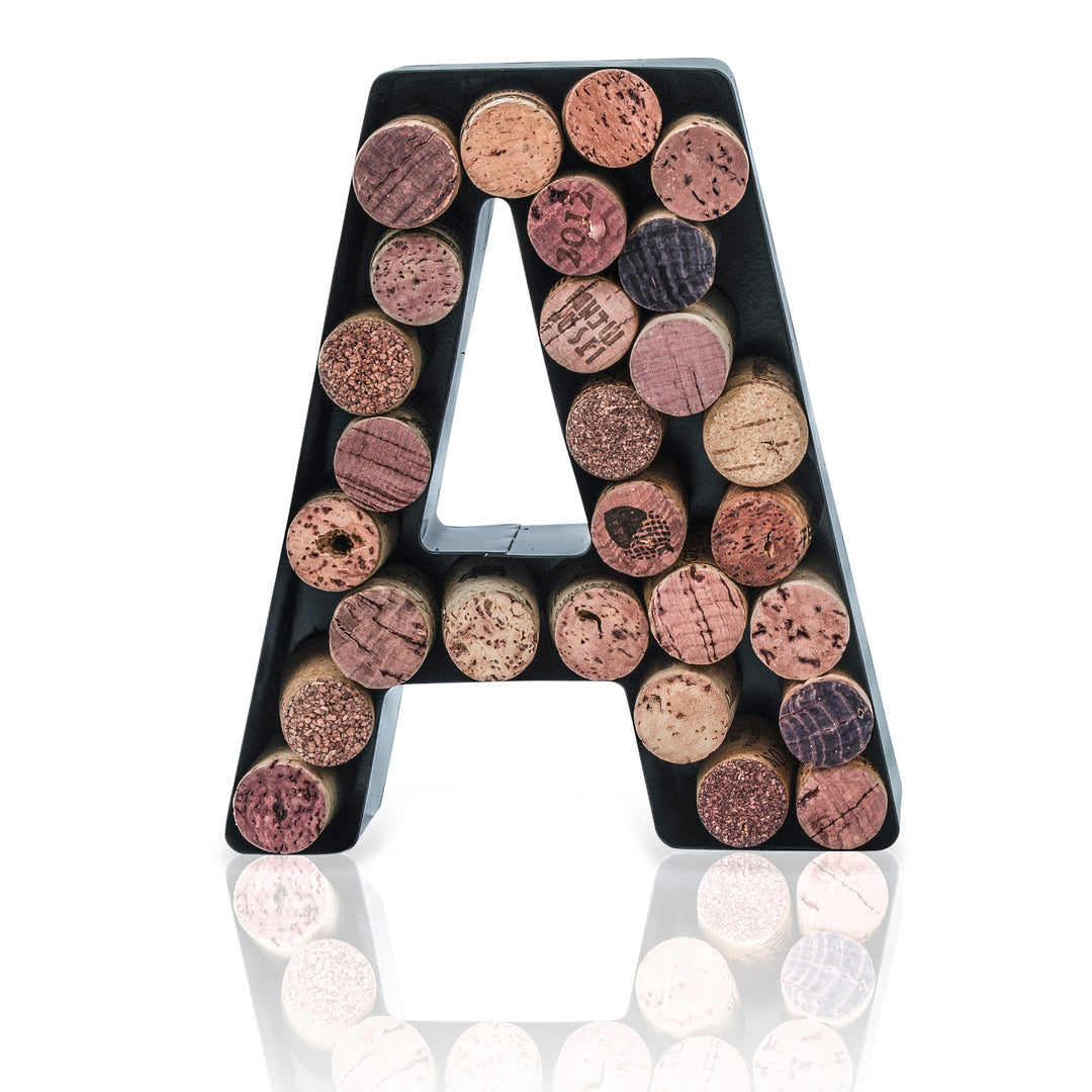 Made Easy Kit Wine Cork Holder Decorative Metal Monogram Letter for Wine Corks - Easy Mount kit Included 7" x 5.5" x 2"