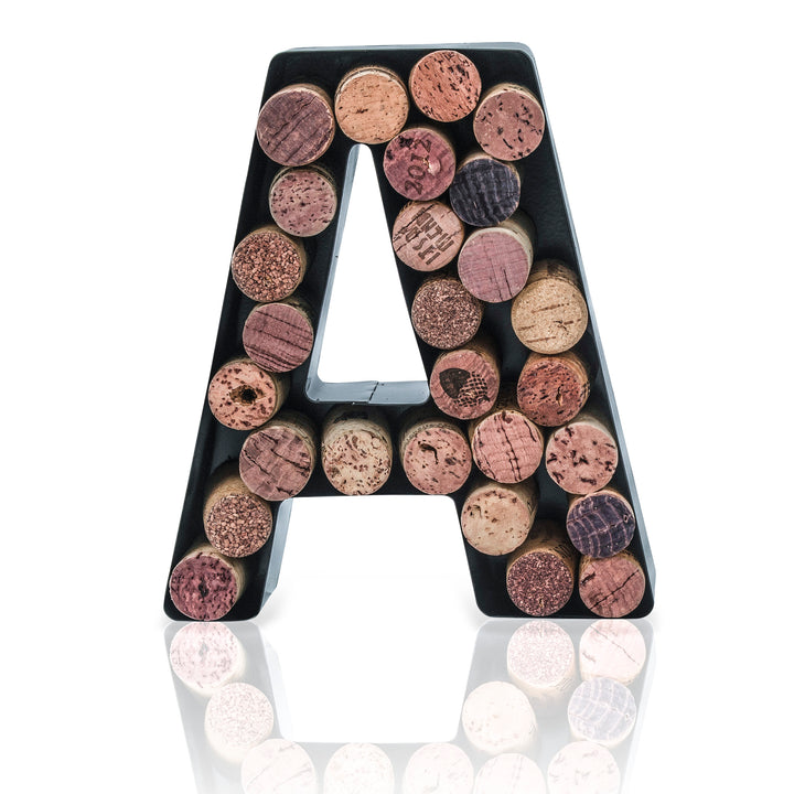 Made Easy Kit Wine Cork Holder Decorative Metal Monogram Letter for Wine Corks - Easy Mount kit Included 7" x 5.5" x 2"