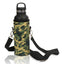 MEDIUM Water Bottle Carrier Neoprene Holder with Adjustable Padded Shoulder Strap - 16-22oz, Height 7" Diameter 3" Strap 55"