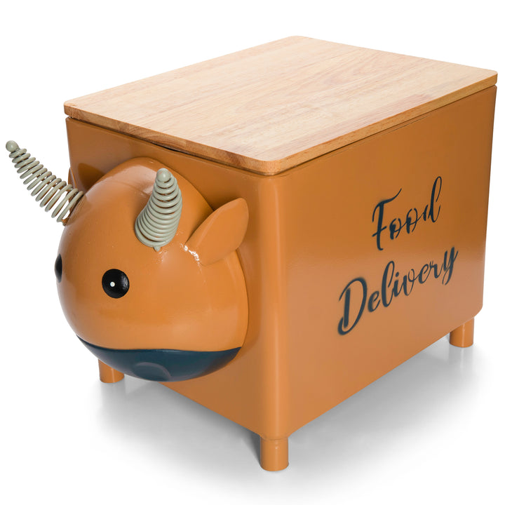 Made Easy Kit Food Delivery Outdoor Functional Décor Metal and Wood Box for Designated Food Order Reception Location