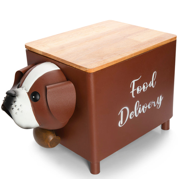 Made Easy Kit Food Delivery Outdoor Functional Décor Metal and Wood Box for Designated Food Order Reception Location