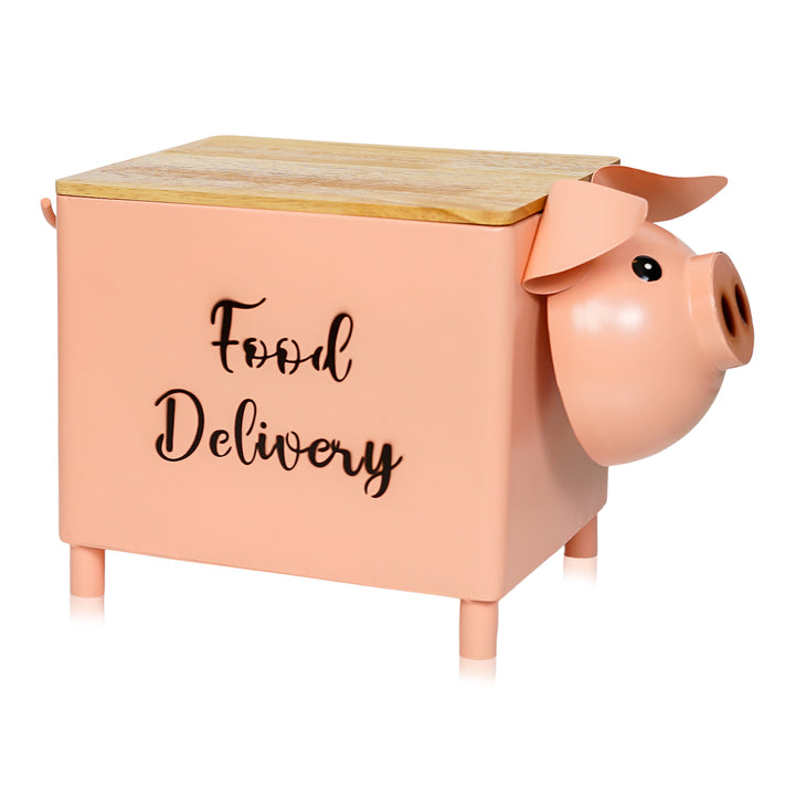 Made Easy Kit Food Delivery Outdoor Functional Décor Metal and Wood Box for Designated Food Order Reception Location