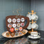 Front Facing "Brown Coffee Cup" - K-Cup Holder Countertop Stand, Metal and Wooden Sculpture - 16pcs