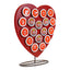 Front Facing "Red Heart" - K-Cup Holder Countertop Stand, Metal and Wooden Sculpture - 18pcs