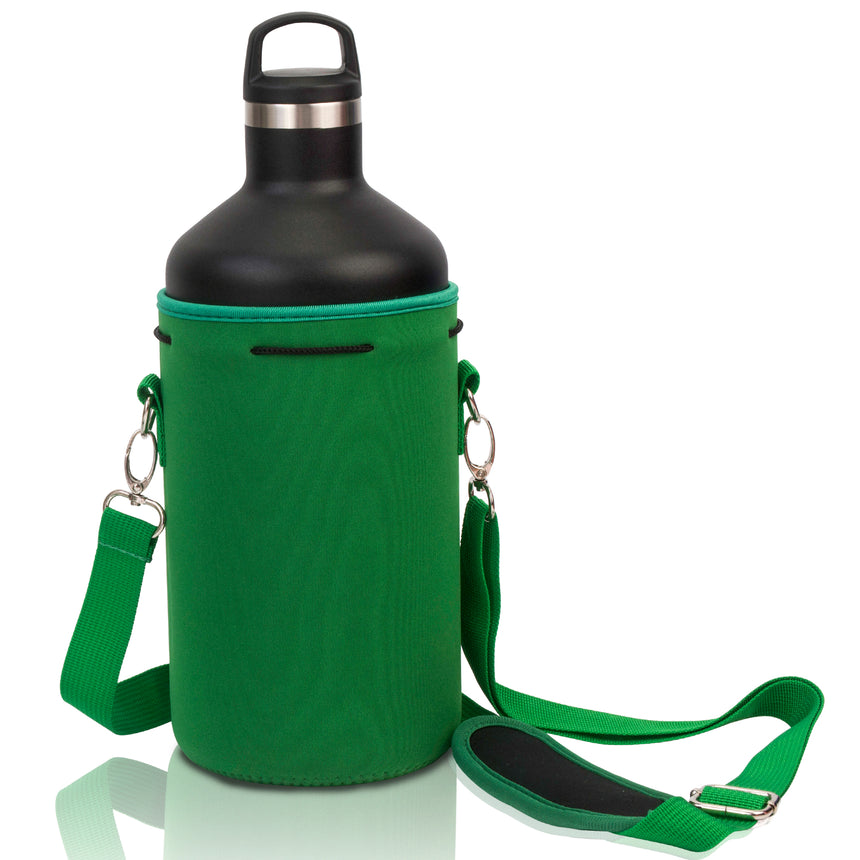 Green Leather Water Bottle Holder by SBRI