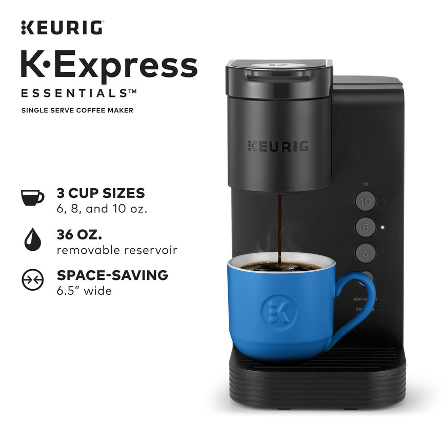 K-Express Essentials Single Serve K-Cup Pod Coffee Maker Great for Small  Spaces