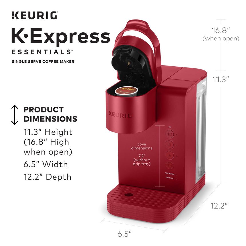 Keurig K-Express Essentials Single Serve K-Cup Pod Coffee Maker, Red