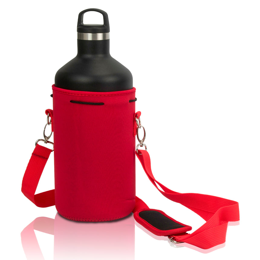 Nature PIONEOR Neoprene Insulated Water Bottle Holder with Shoulder Strap for Half Gallon 64oz Sports Water Jugs Bottles, Carrie
