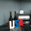 USA (Bottle and Corks) - Made Easy Kit Wine Bottle Display Holder Rack - Premium Setting Home Sculpture Statute - Metal Tabletop Functional Farmhouse Décor