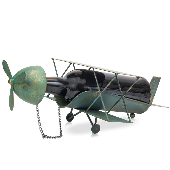 Helicopter - Made Easy Kit Wine Bottle Display Holder Rack - Premium Setting Home Sculpture Statute - Metal Tabletop Functional Farmhouse Décor