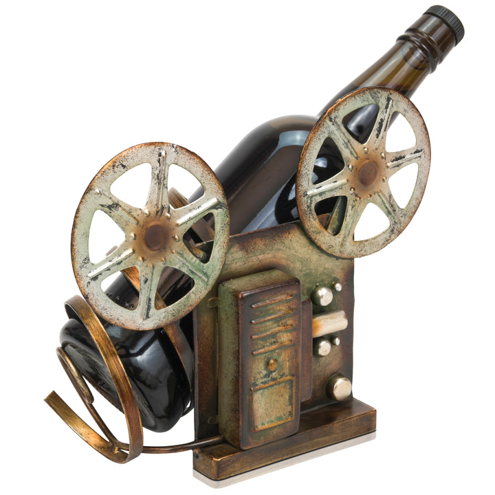 Vintage Tape Deck Player - Made Easy Kit Wine Bottle Display Holder Rack - Premium Setting Home Sculpture Statute - Metal Tabletop Functional Farmhouse Décor