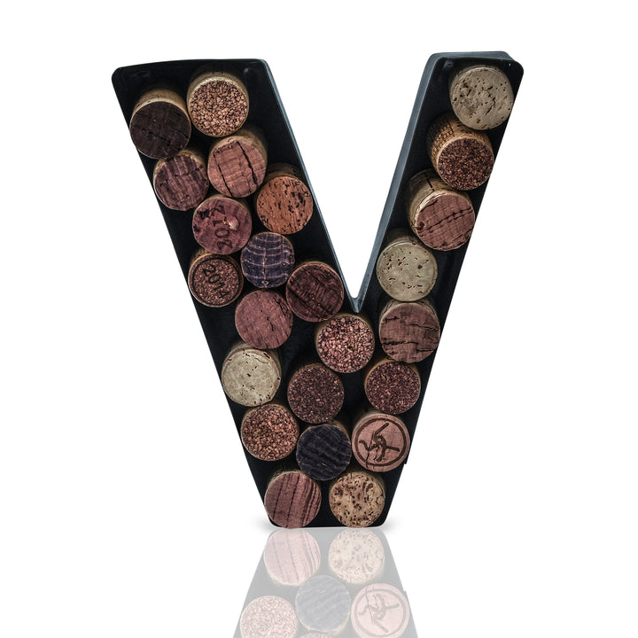 Made Easy Kit Wine Cork Holder Decorative Metal Monogram Letter for Wine Corks - Easy Mount kit Included 7" x 5.5" x 2"