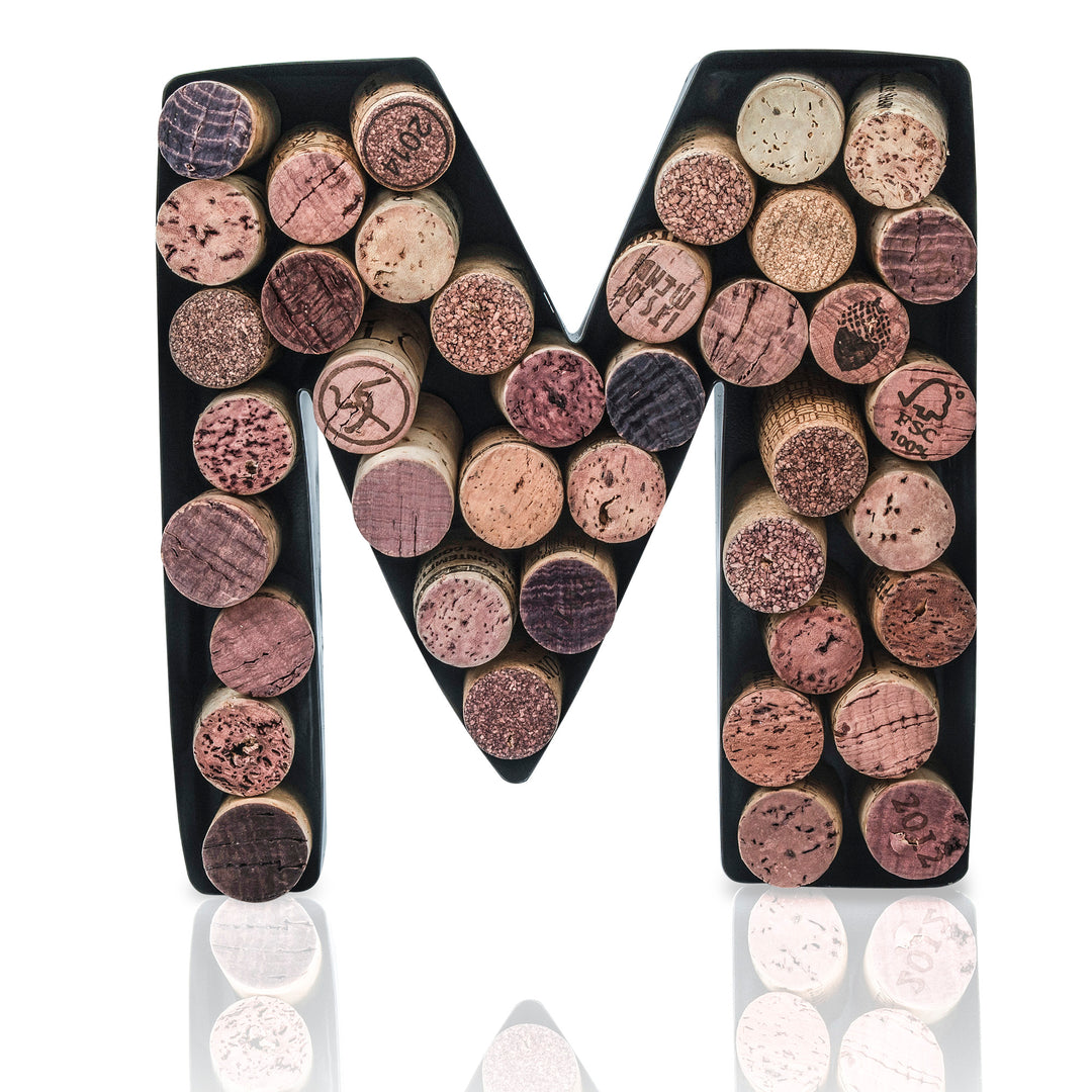 Made Easy Kit Wine Cork Holder Decorative Metal Monogram Letter for Wine Corks - Easy Mount kit Included 7" x 5.5" x 2"
