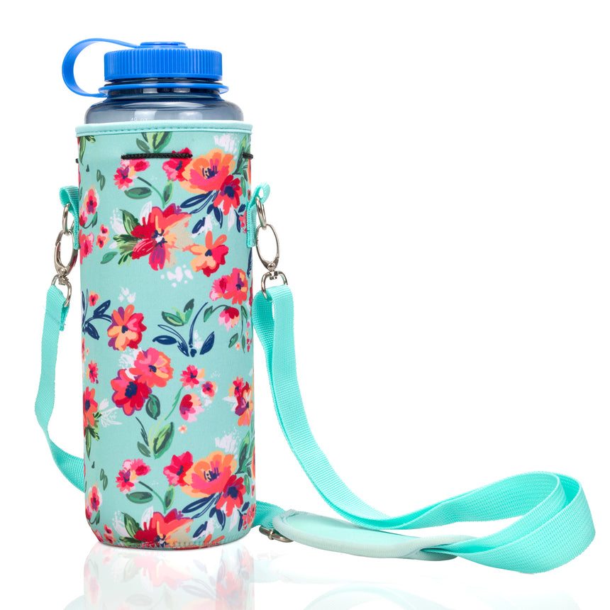 Orchidtent 40oz Neoprene Water Bottle Carrier Bag Pouch Cover, Insulated Water Bottle Holder Adjustable Padded Shoulder Strap - Great for Stainless