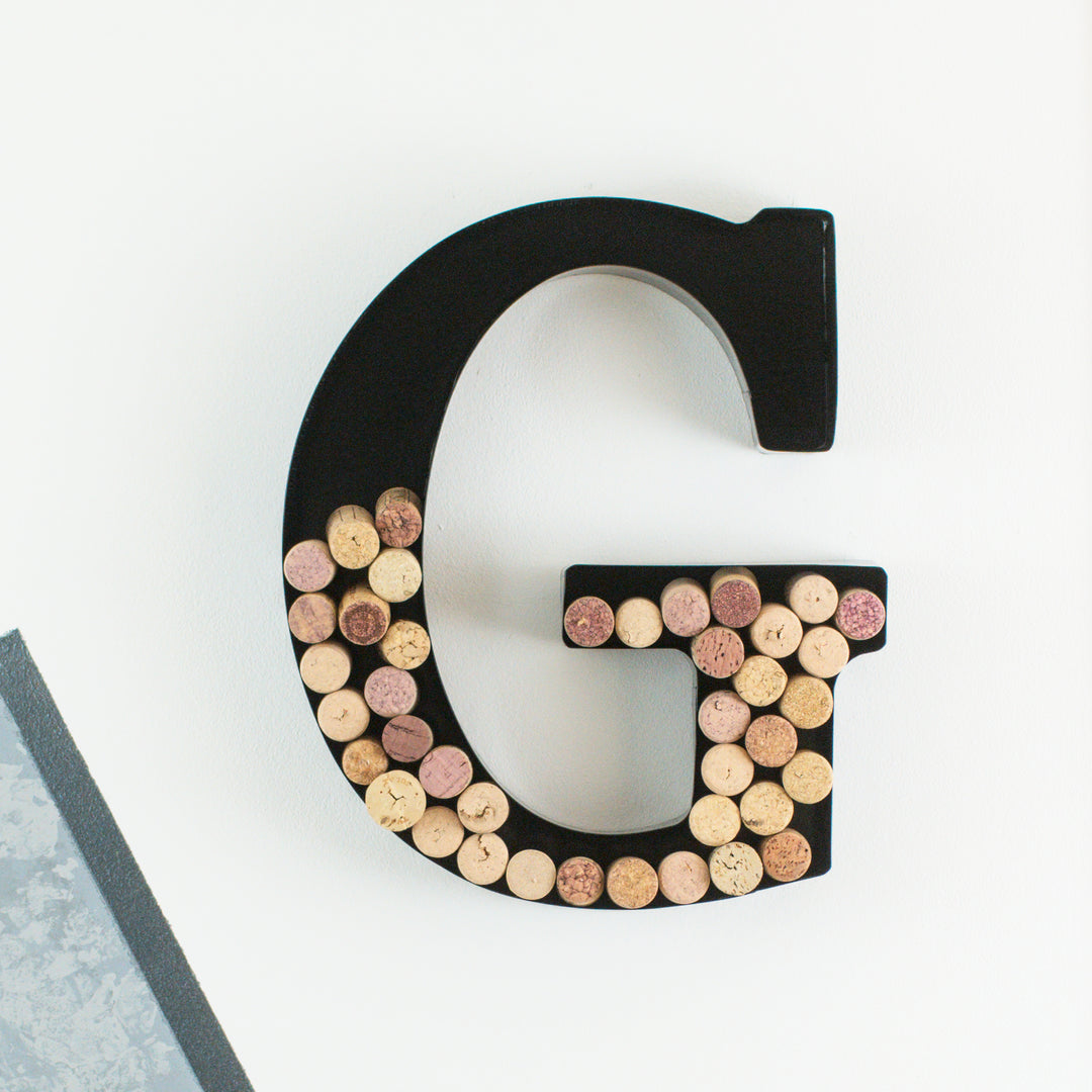 Metal Letter Wine Cork Keepsake Saver & Holder Monogram w/Free Wall Mount Kit A-Z Decor 12" x 7" x 1.75"