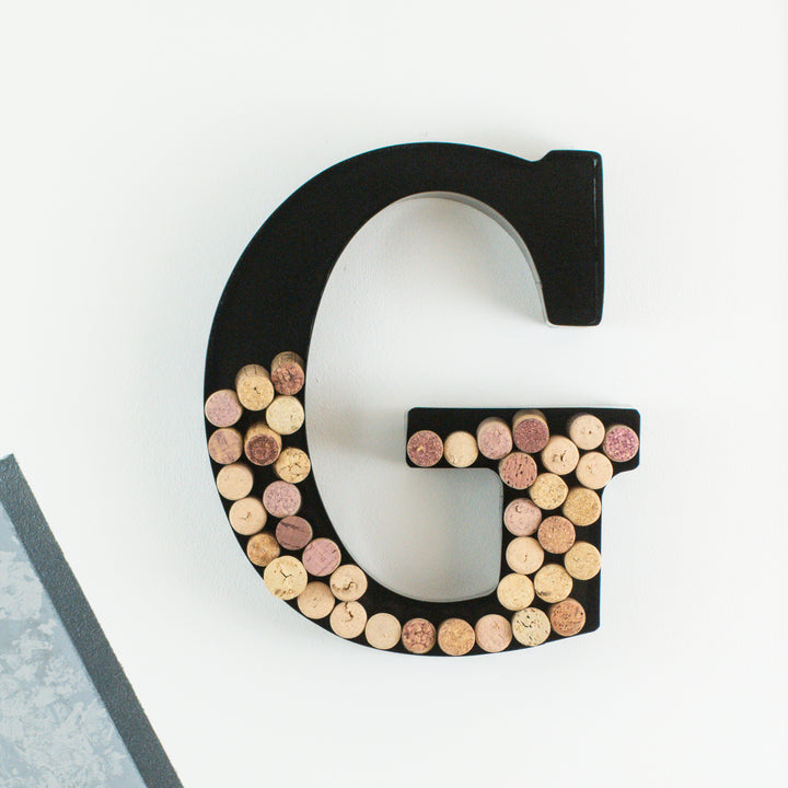 Metal Letter Wine Cork Keepsake Saver & Holder Monogram w/Free Wall Mount Kit A-Z Decor 12" x 7" x 1.75"