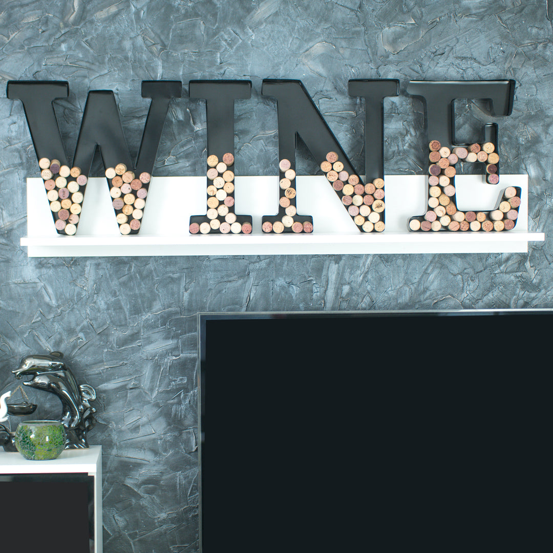 Metal Letter Wine Cork Keepsake Saver & Holder Monogram w/Free Wall Mount Kit A-Z Decor 12" x 7" x 1.75"