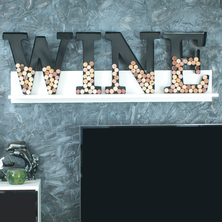 Metal Letter Wine Cork Keepsake Saver & Holder Monogram w/Free Wall Mount Kit A-Z Decor 12" x 7" x 1.75"