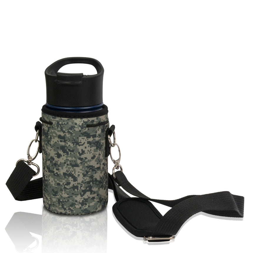 SMALL Water Bottle Carrier Neoprene Holder with Adjustable