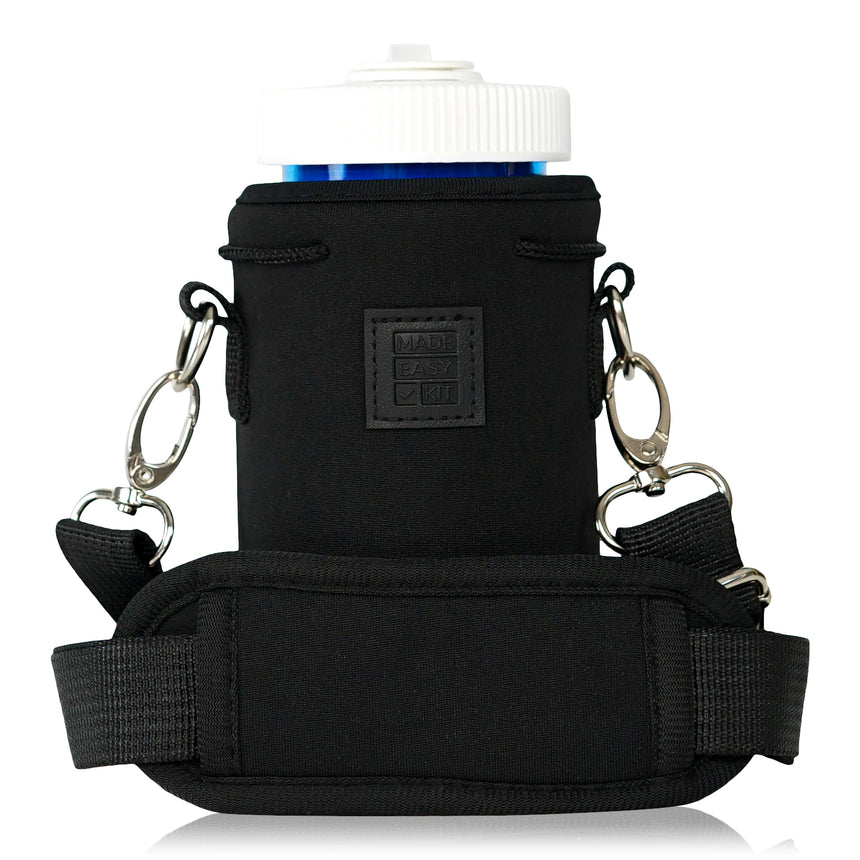 LARGE Water Bottle Carrier Neoprene Holder with Adjustable Padded Shou –  Made Easy Kit