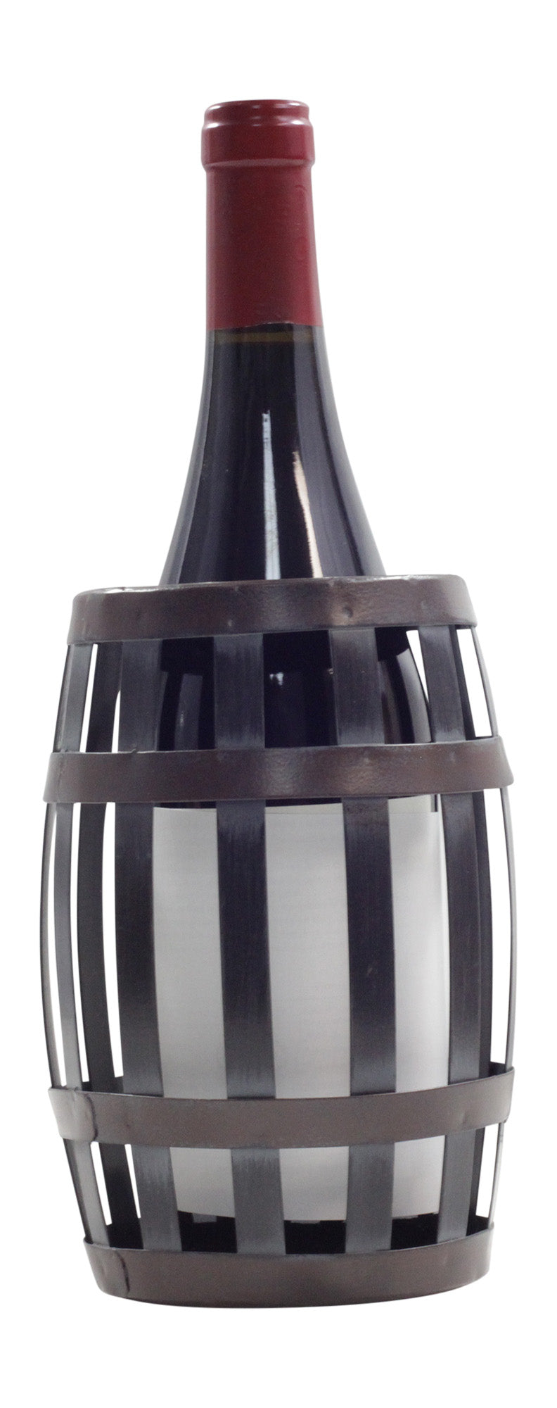 Wine Barrel - Made Easy Kit Wine Bottle Display Holder Rack - Premium Setting Home Sculpture Statute - Metal Tabletop Functional Farmhouse Décor