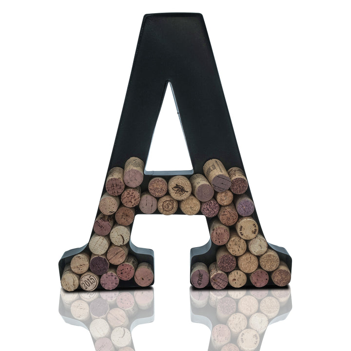 Metal Letter Wine Cork Keepsake Saver & Holder Monogram w/Free Wall Mount Kit A-Z Decor 12" x 7" x 1.75"