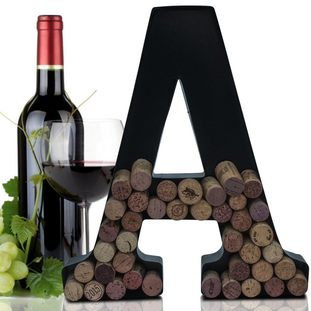 Metal Letter Wine Cork Keepsake Saver & Holder Monogram w/Free Wall Mount Kit A-Z Decor 12" x 7" x 1.75"