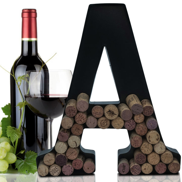 Metal Letter Wine Cork Keepsake Saver & Holder Monogram w/Free Wall Mount Kit A-Z Decor 12" x 7" x 1.75"