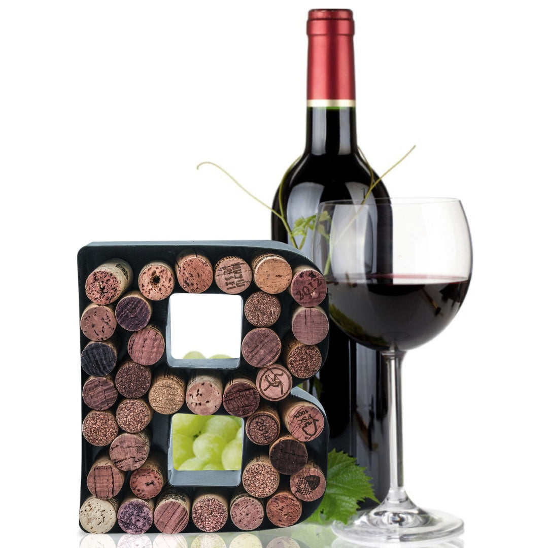 Made Easy Kit Wine Cork Holder Decorative Metal Monogram Letter for Wine Corks - Easy Mount kit Included 7" x 5.5" x 2"