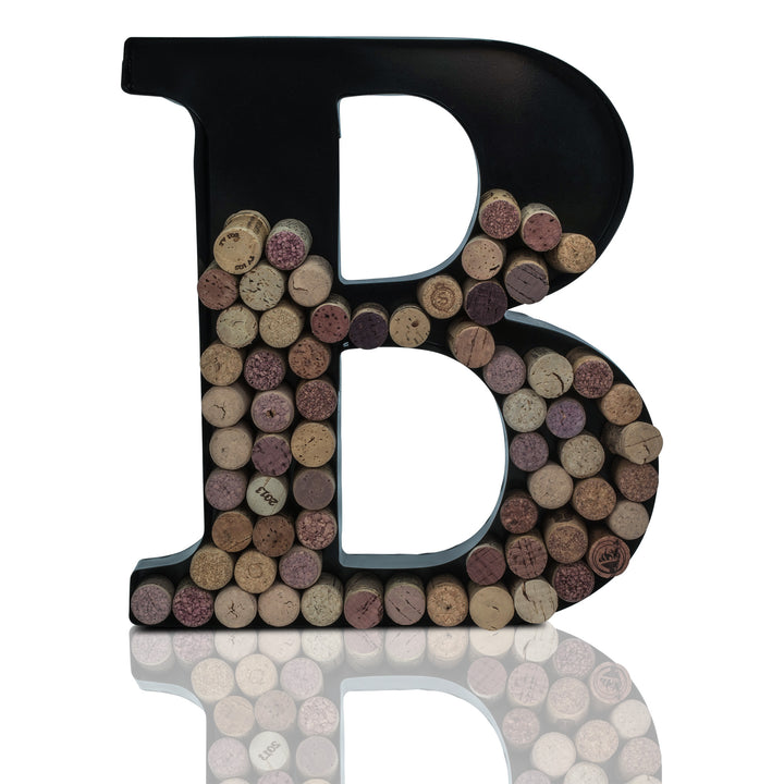Metal Letter Wine Cork Keepsake Saver & Holder Monogram w/Free Wall Mount Kit A-Z Decor 12" x 7" x 1.75"