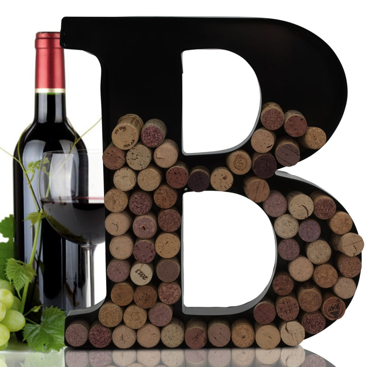 Metal Letter Wine Cork Keepsake Saver & Holder Monogram w/Free Wall Mount Kit A-Z Decor 12" x 7" x 1.75"