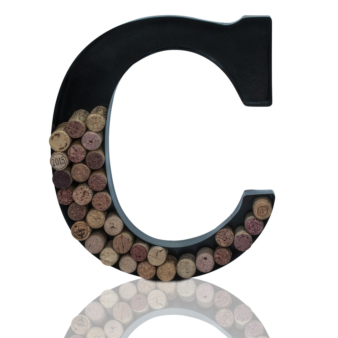 Metal Letter Wine Cork Keepsake Saver & Holder Monogram w/Free Wall Mount Kit A-Z Decor 12" x 7" x 1.75"