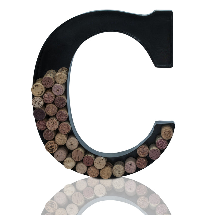 Metal Letter Wine Cork Keepsake Saver & Holder Monogram w/Free Wall Mount Kit A-Z Decor 12" x 7" x 1.75"